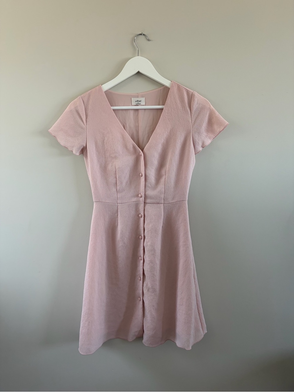 Aritzia Blush Button-Front A-Line Mini Dress